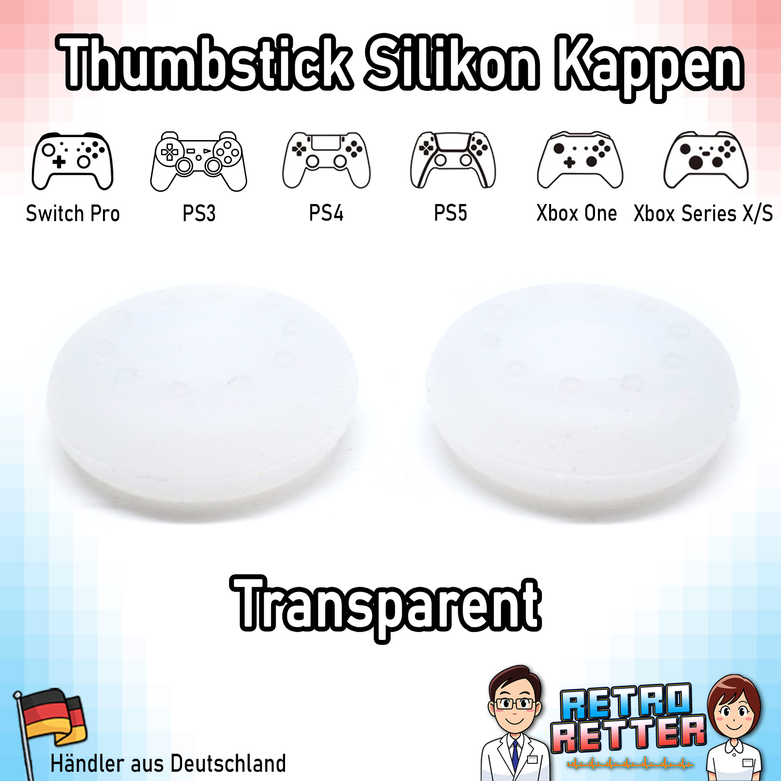 2x Tapas Thumbstick PS5 PS4 PS3 Xbox X Switch Pro Controlador Grip Cap Juego de goma - Imagen 8 de 29