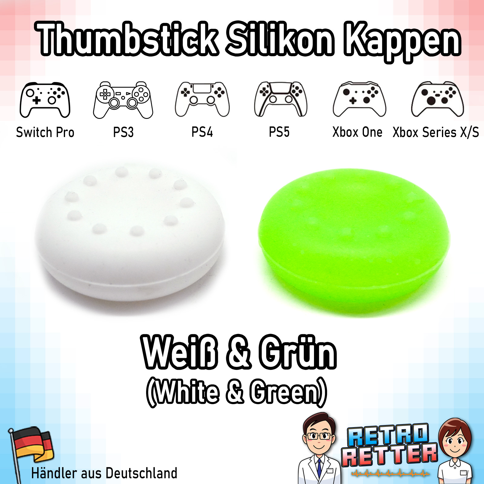 2x Tapas Thumbstick PS5 PS4 PS3 Xbox X Switch Pro Controlador Grip Cap Juego de goma - Imagen 25 de 29