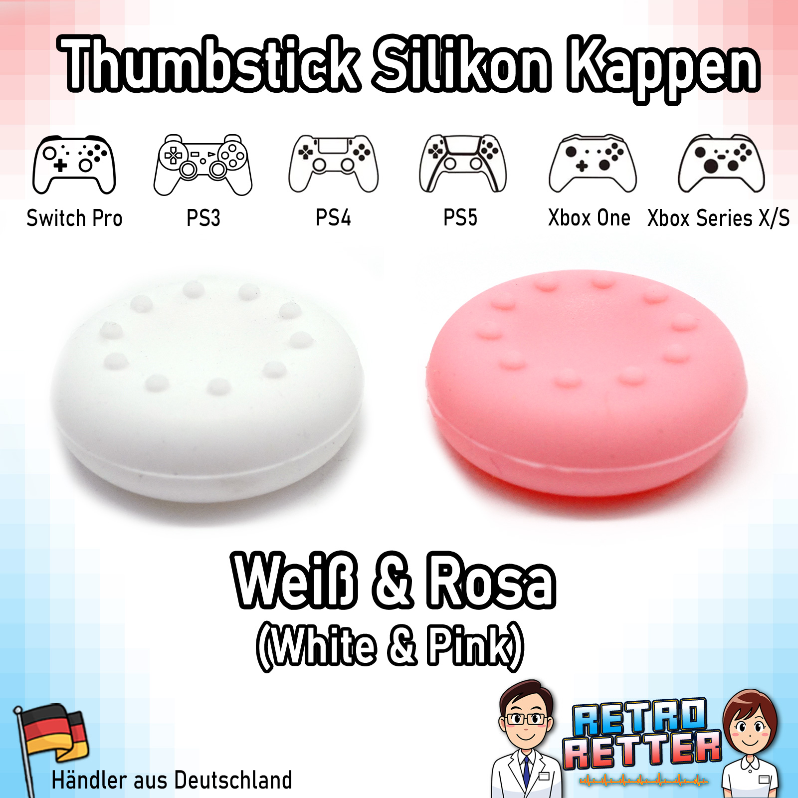 2x Tapas Thumbstick PS5 PS4 PS3 Xbox X Switch Pro Controlador Grip Cap Juego de goma - Imagen 23 de 29
