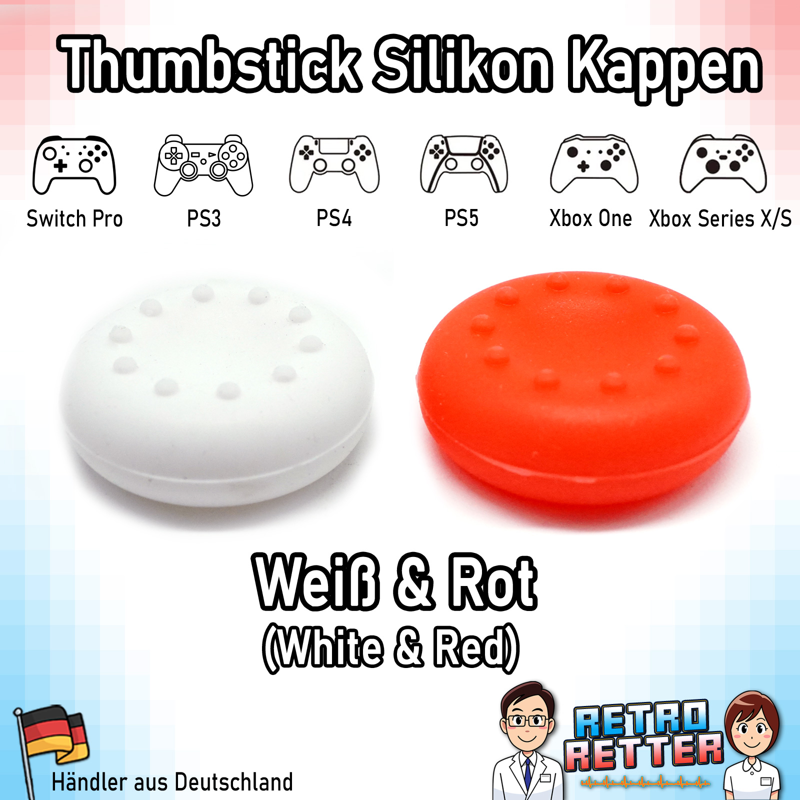 2x Tapas Thumbstick PS5 PS4 PS3 Xbox X Switch Pro Controlador Grip Cap Juego de goma - Imagen 26 de 29