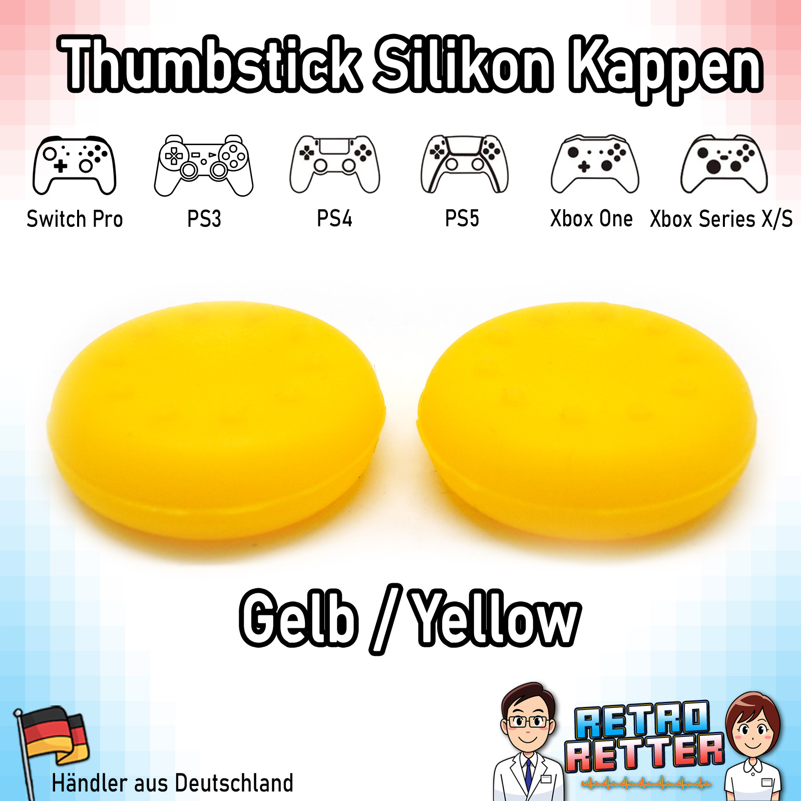2x Tapas Thumbstick PS5 PS4 PS3 Xbox X Switch Pro Controlador Grip Cap Juego de goma - Imagen 11 de 29