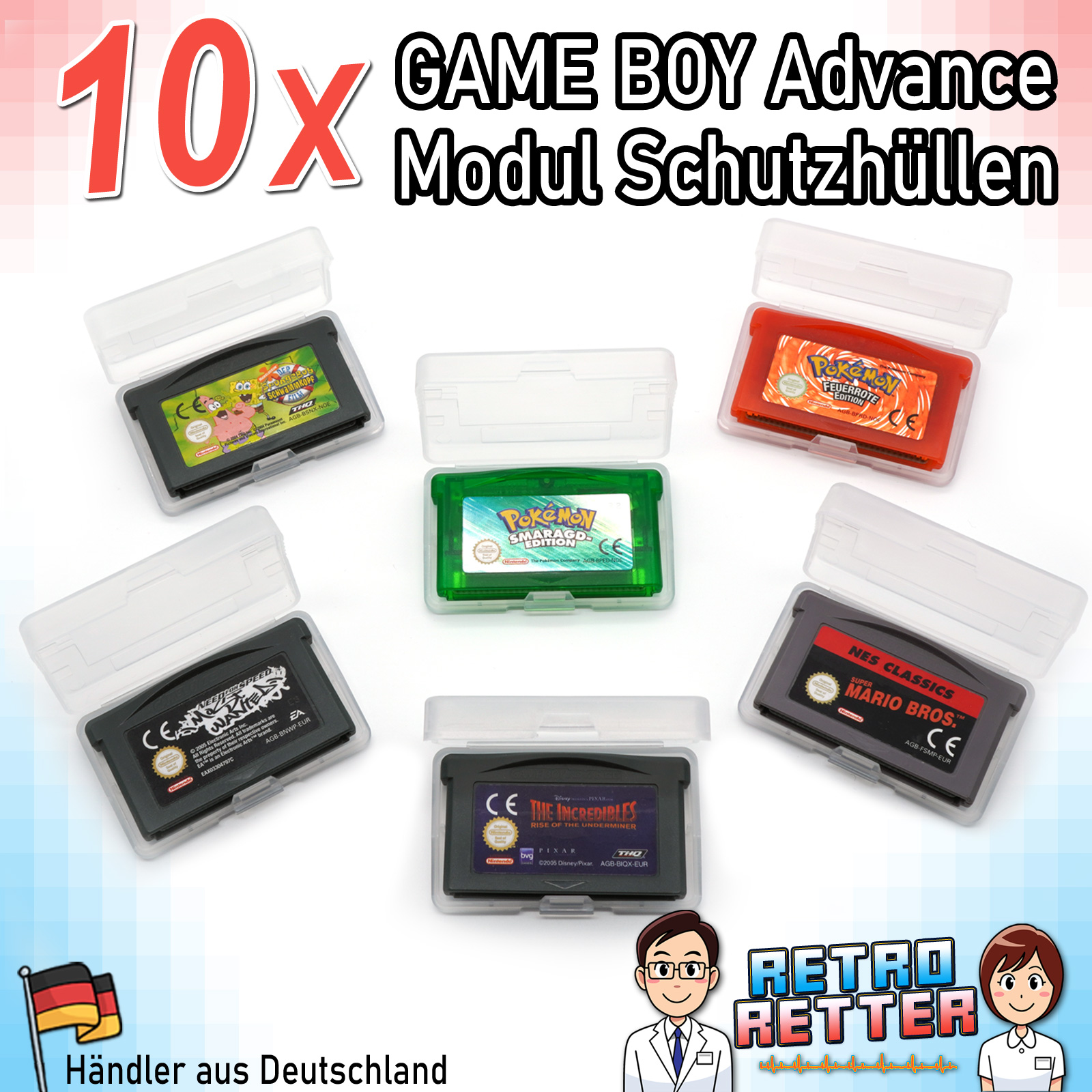 GameBoy Advance Spiele Modul Schutz Hüllen - GBA Cartridge Cover Case OVP - Bild 9 von 12