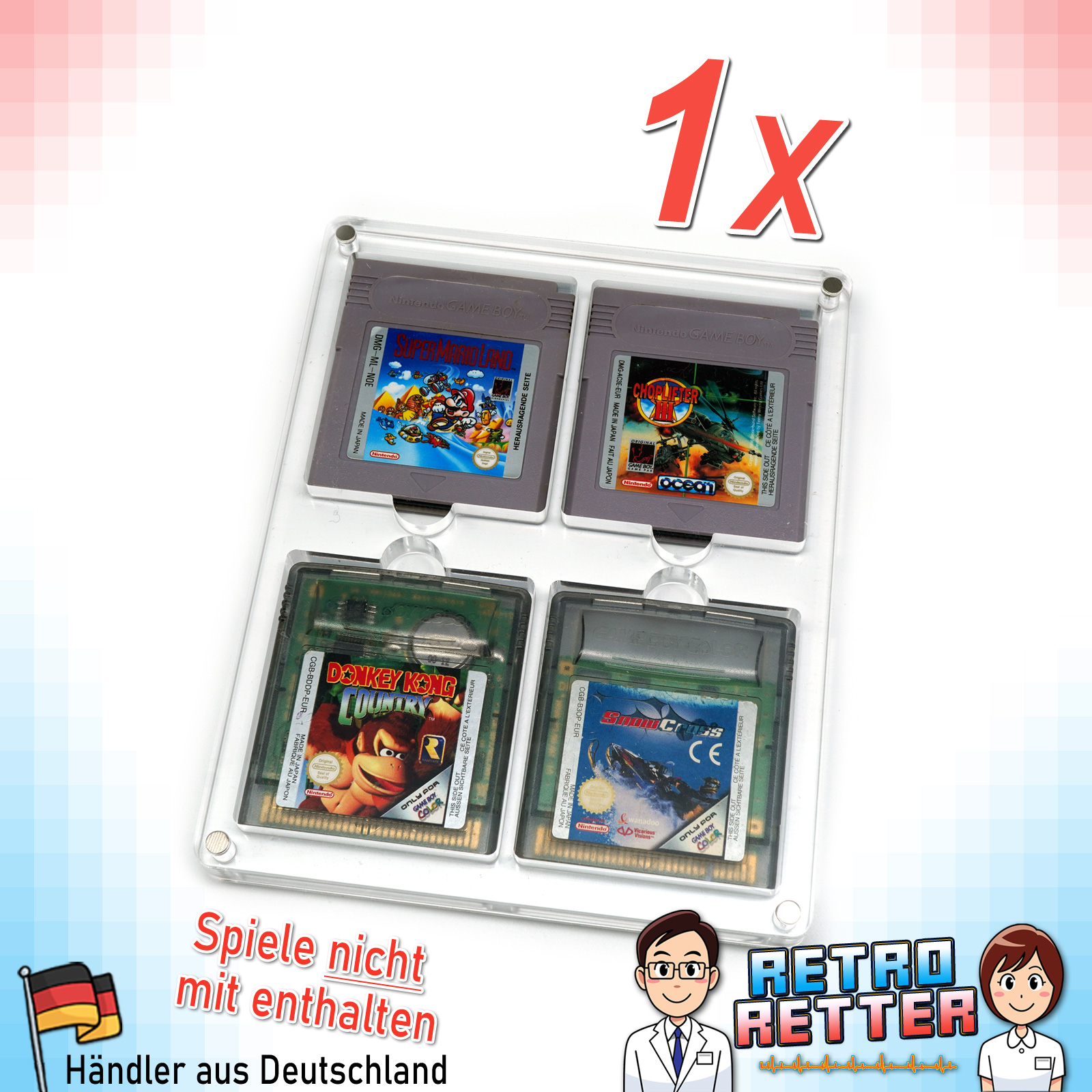 Étui module acrylique GameBoy Classic Color 4 compartiments boîtier de jeu DMG GBC housses de protection - Photo 11/13