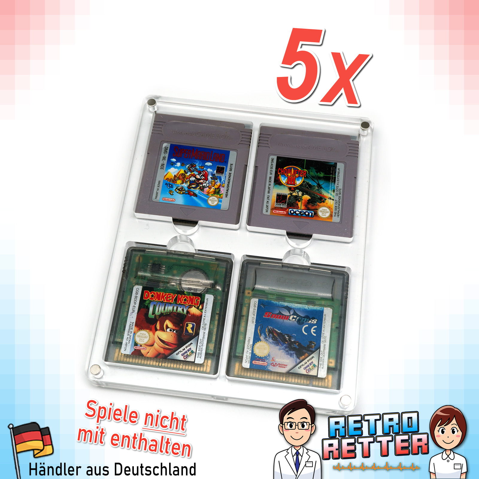 Étui module acrylique GameBoy Classic Color 4 compartiments boîtier de jeu DMG GBC housses de protection - Photo 13/13